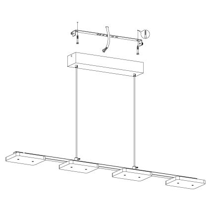 Eglo 94244 - LED-riippuvalaisin CARTAMA 4xLED/4,5W/230V
