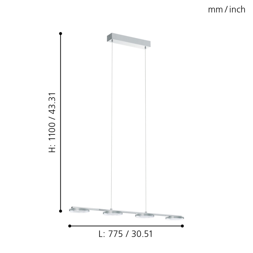 Eglo 94245 - LED-riippuvalaisin CARTAMA 4xLED/4,5W/230V
