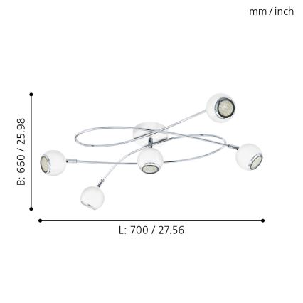 Eglo 94252 - LED-kohdevalaisin LOCANDA 5xGU10-LED/3W/230V