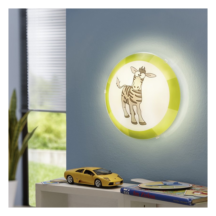 Eglo 94458 - Lasten kattovalaisin BIUBIU 1xE27/60W/230V seepra