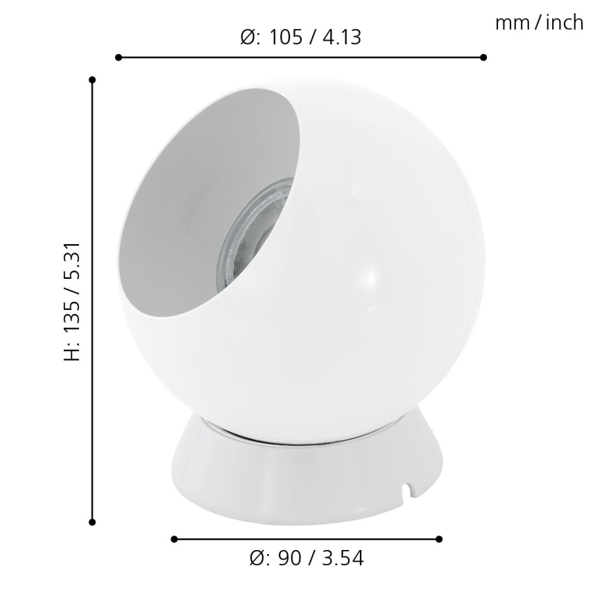 Eglo 94513 - Pöytä- / seinävalaisin PETTO 1 1xGU10-LED / 3.3W / 230V