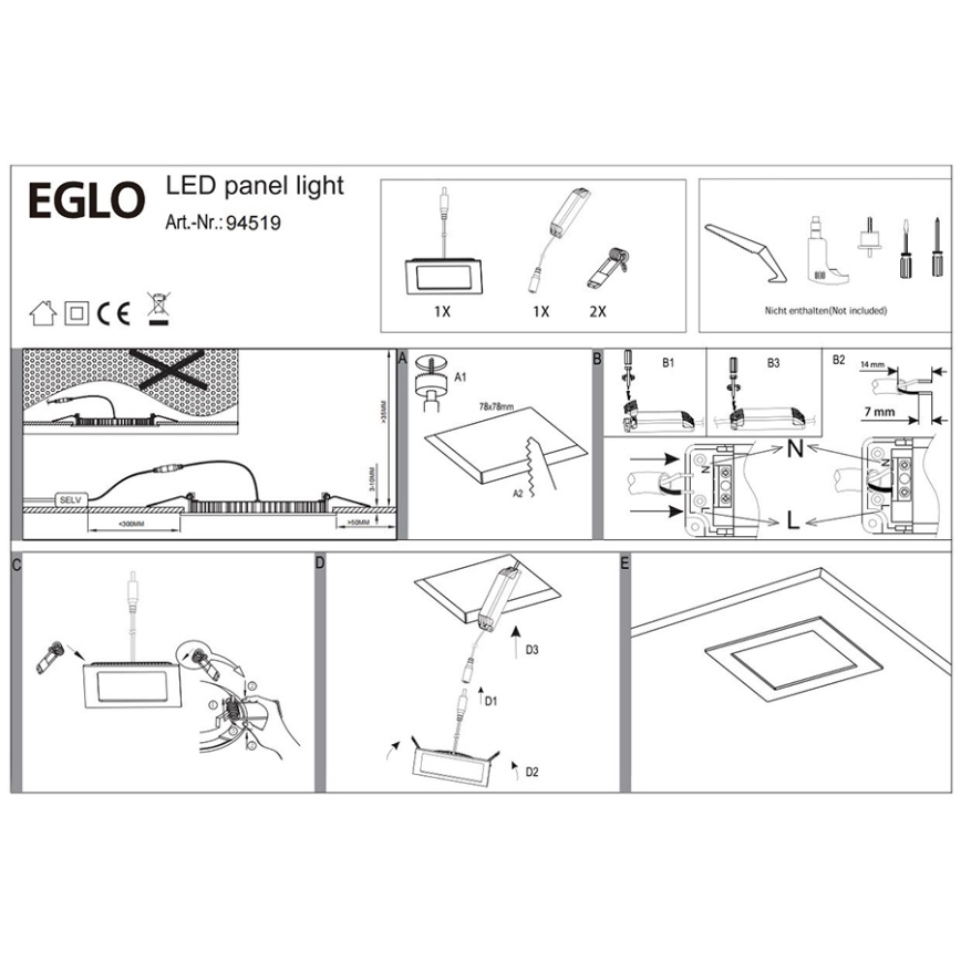 Eglo 94519 - Riippuva LED-kattovalaisin FUEVA 1 LED/2,7W/230V