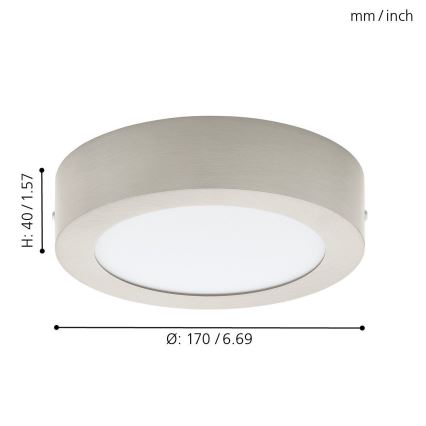 Eglo 94523 - LED-kattovalaisin FUEVA 1 LED/10,9W/230V