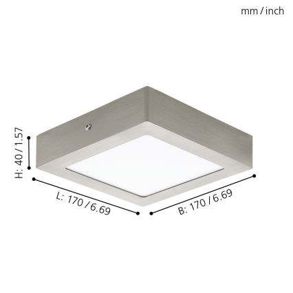 Eglo 94524 - LED-kattovalaisin FUEVA 1 LED/10,9W/230V