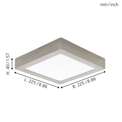 Eglo 94526 - LED-kattovalaisin FUEVA 1 LED/16,5W/230V