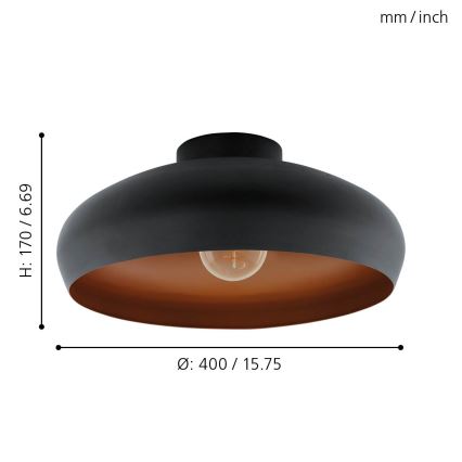 Eglo 94547 - Kattovalo MOGANO 1xE27/60W/230V