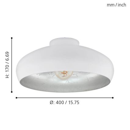 Eglo 94548 - Kattovalo MOGANO 1xE27/60W/230V