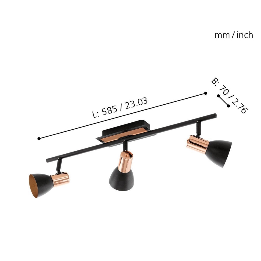 Eglo 94586 - LED-kohdevalaisin BARNHAM 3xGU10/3,3W/230V