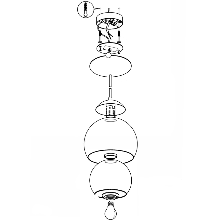 Eglo 94592 - Kattokruunu ROCAMAR 1xE27/60W/230V