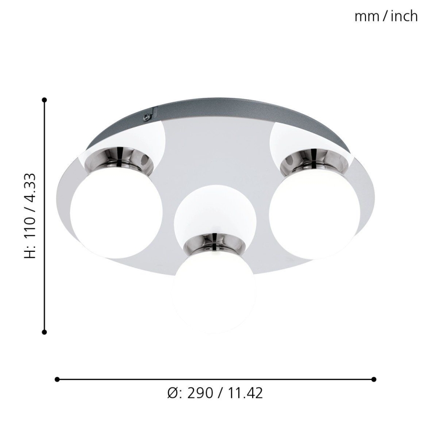 Eglo 94629 - LED-kylpyhuoneen valo MOSIANO 3xLED/3,3W/230V IP44