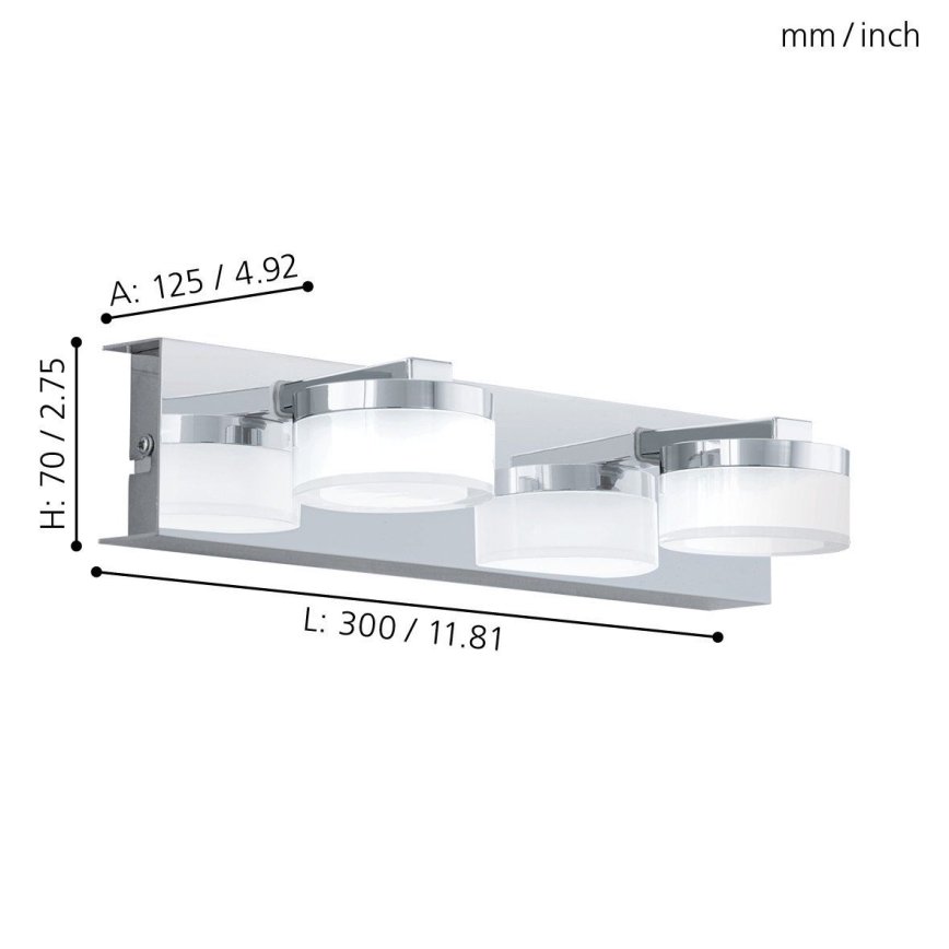 Eglo 94652 - LED-seinävalaisin kylpyhuoneeseen ROMENDO 2xLED/4,5W/230V IP44