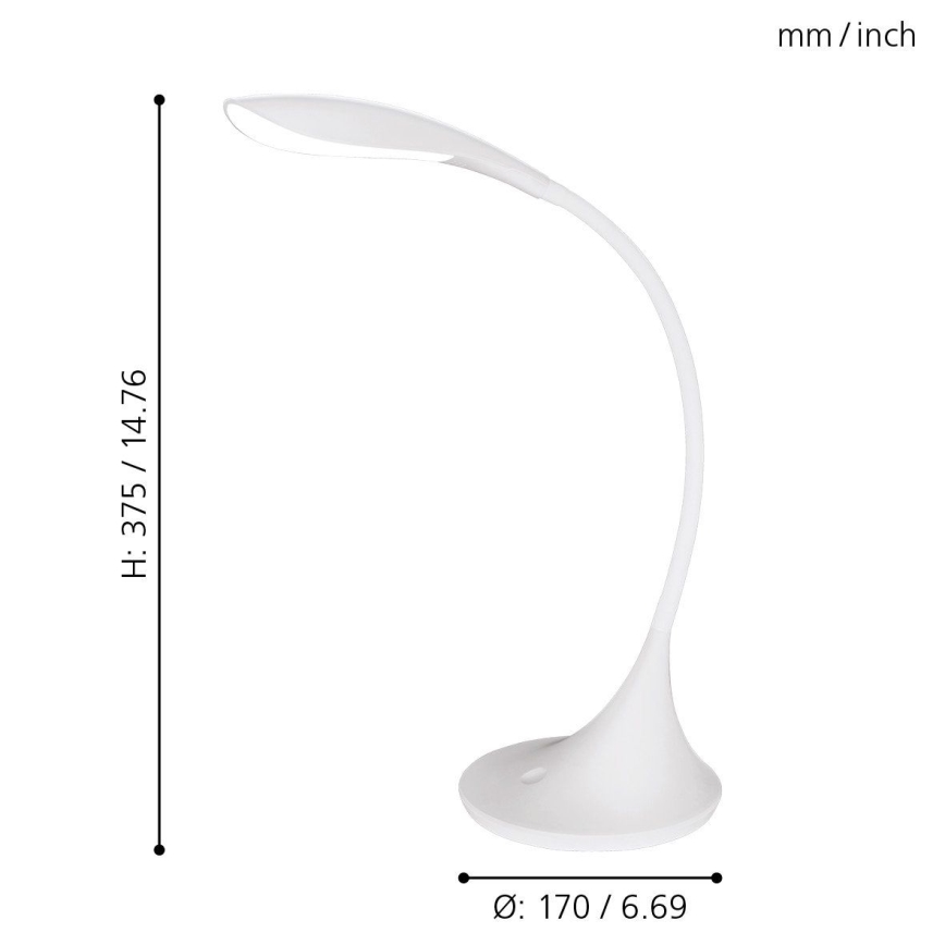 Eglo 94674 - LED himmennys pöytävalaisin DAMBERA 1xLED/4,5W/230V valkoinen