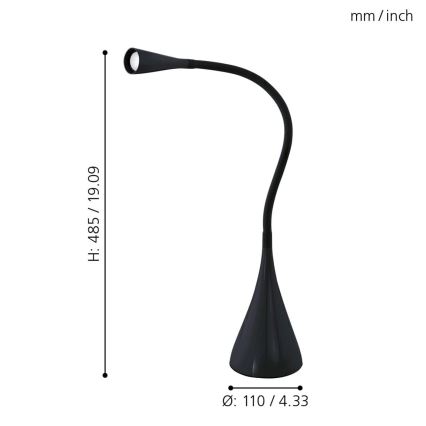 Eglo 94677 - LED-pöytävalaisin SNAPORA 1xLED/3,5W/230V