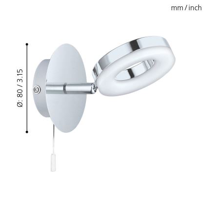 Eglo 94756 - LED-kylpyhuoneen valo GONARO 1xLED/3,8W/230V IP44