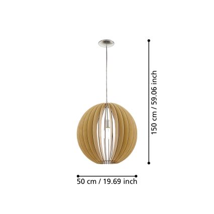 Eglo 94765 - Kattokruunu COSSANO 1xE27/60W/230V