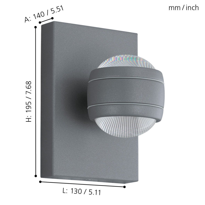 Eglo 94796 - LED-ulkovalo SESIMBA 2xLED/3,7W/230V IP44