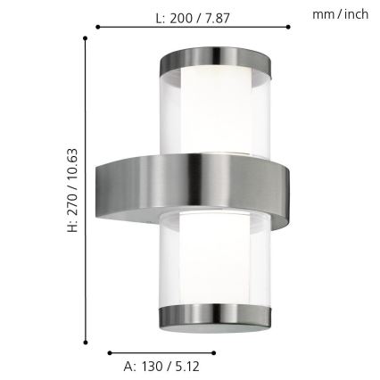 Eglo 94799 - Ulkoseinävalaisin BEVERLY 1 2xLED/3,7W/230V IP44