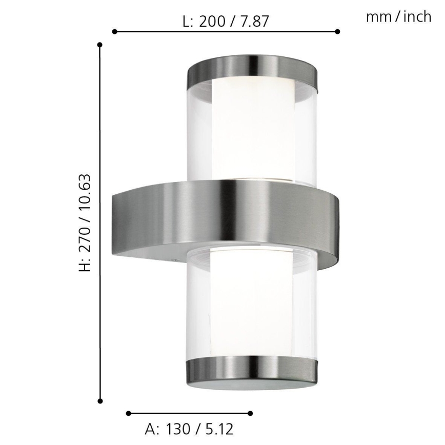Eglo 94799 - Ulkoseinävalaisin BEVERLY 1 2xLED/3,7W/230V IP44