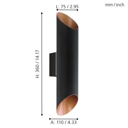 Eglo 94804 - LED-ulkovalo AGOLADA 2xLED/3,7W/230V IP44