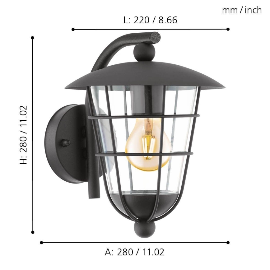 Eglo 94841 - LED-ulkovalo PULFERO 1xE27/8,5W/230V IP44