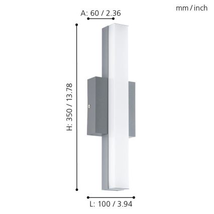 Eglo 94845 - LED-ulkovalo ACATE 1xLED/8W/230V IP44
