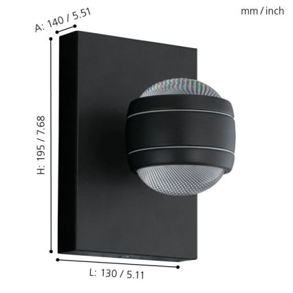 Eglo 94848 - LED-ulkovalo SESIMBA 2xLED/3,7W/230V IP44