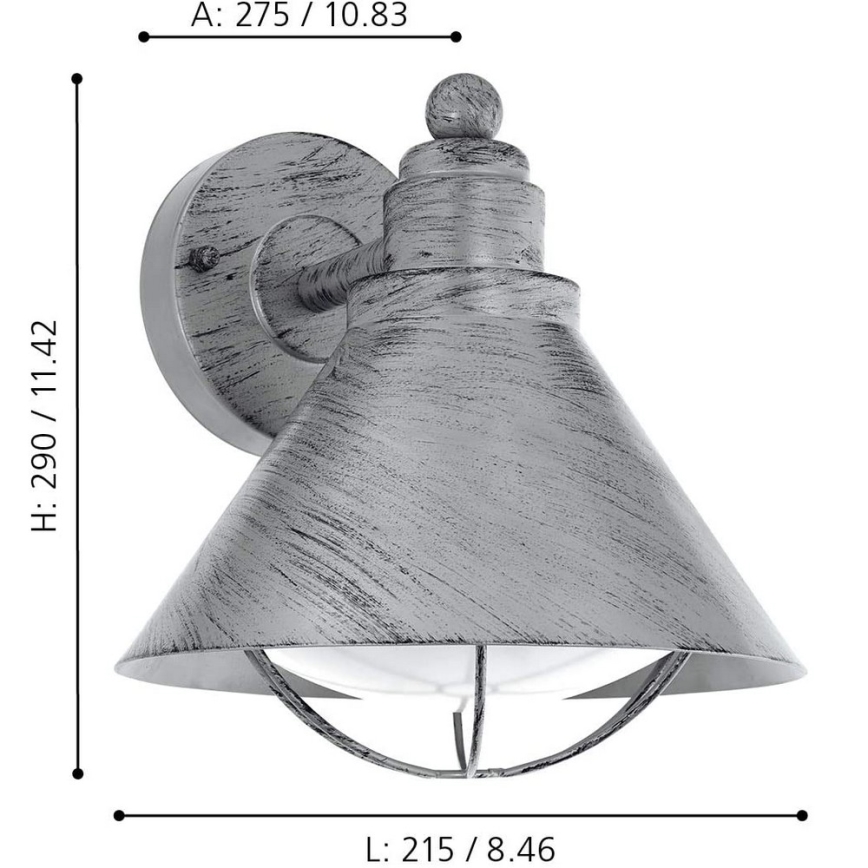 Eglo 94859 - Ulkovalo BARROSELA 1xE27/40W/230V IP44