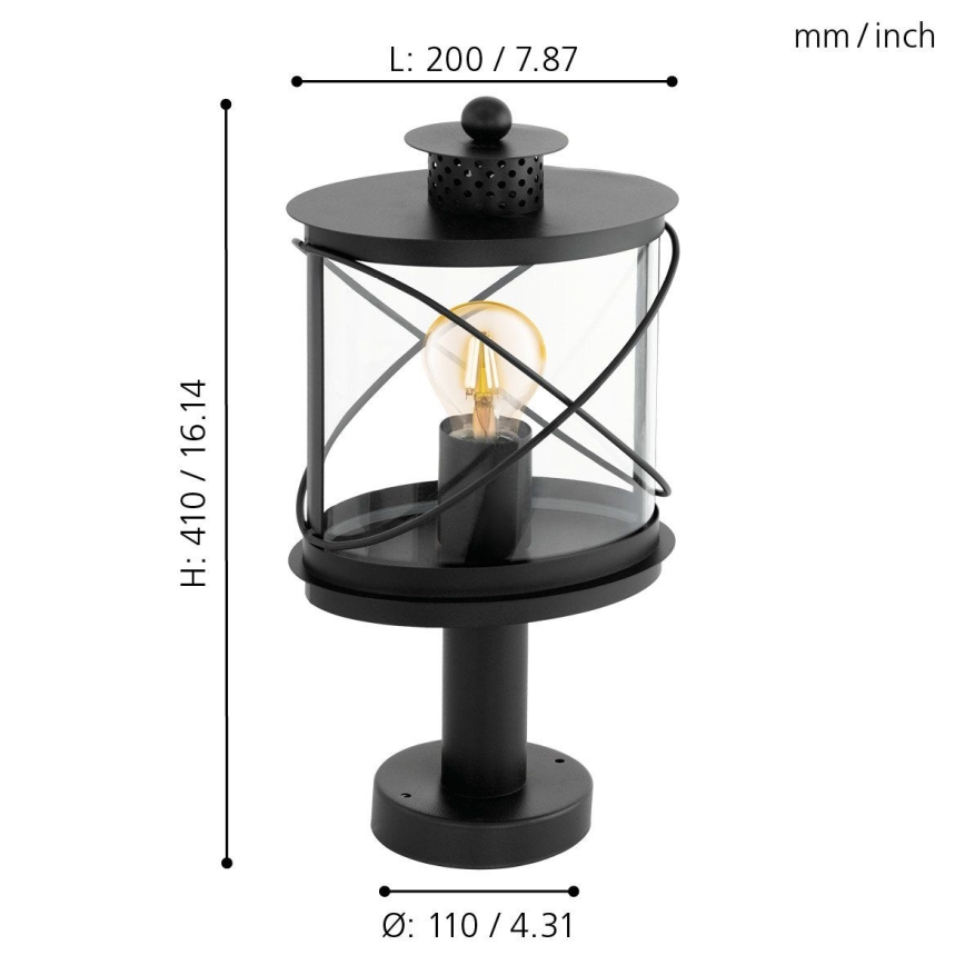 Eglo 94864 - Ulkovalaisin HILBURN 1xE27/60W/230V IP44