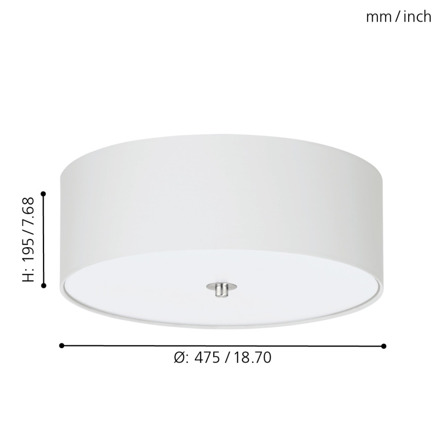 Eglo 94918 - Kattovalo PASTERI 3xE27/60W/230V