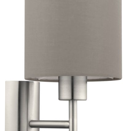 Eglo - Seinävalaisin 1xE27/60W/230V taupe