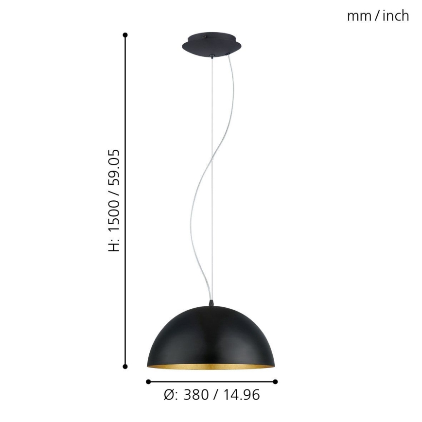 Eglo 94935 - Kattokruunu GAETANO 1 1xE27/60W/230V