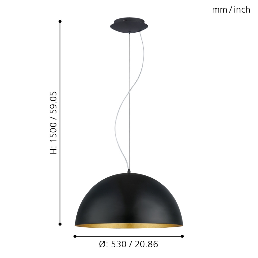 Eglo 94936 - Kattokruunu GAETANO 1 1xE27/60W/230V