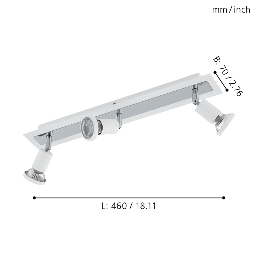 Eglo 94961 - LED-kohdevalaisin SARRIA 3xGU10-LED/5W/230V