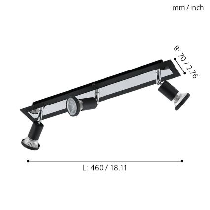 Eglo 94965 - LED-kohdevalaisin SARRIA 3xGU10-LED/5W/230V