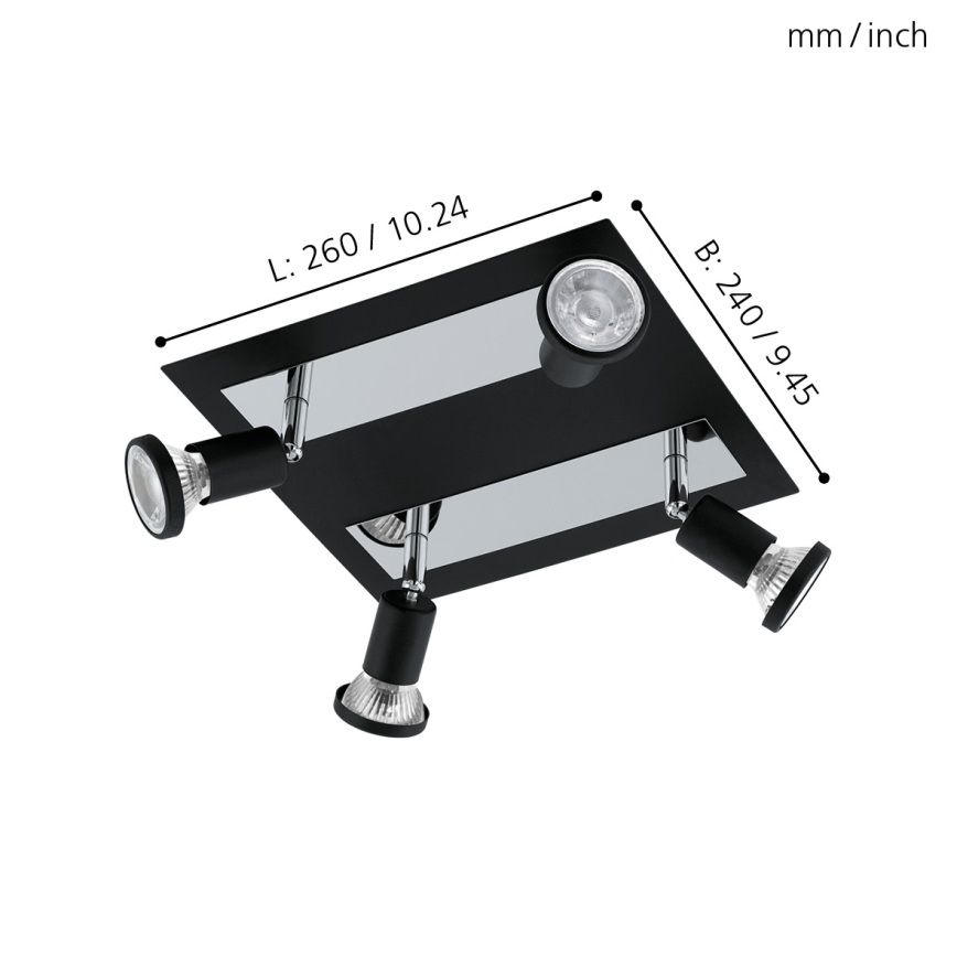 Eglo 94966 - LED-kohdevalaisin SARRIA 4xGU10-LED/5W/230V