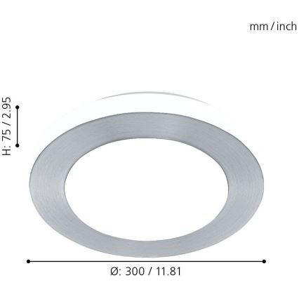 Eglo 94967 - LED-kylpyhuoneen valo LED CAPRI 1xLED/11W/230V IP44