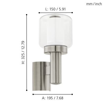 Eglo 95016 - Ulkoseinävalaisin POLIENTO 1xE27/40W IP44
