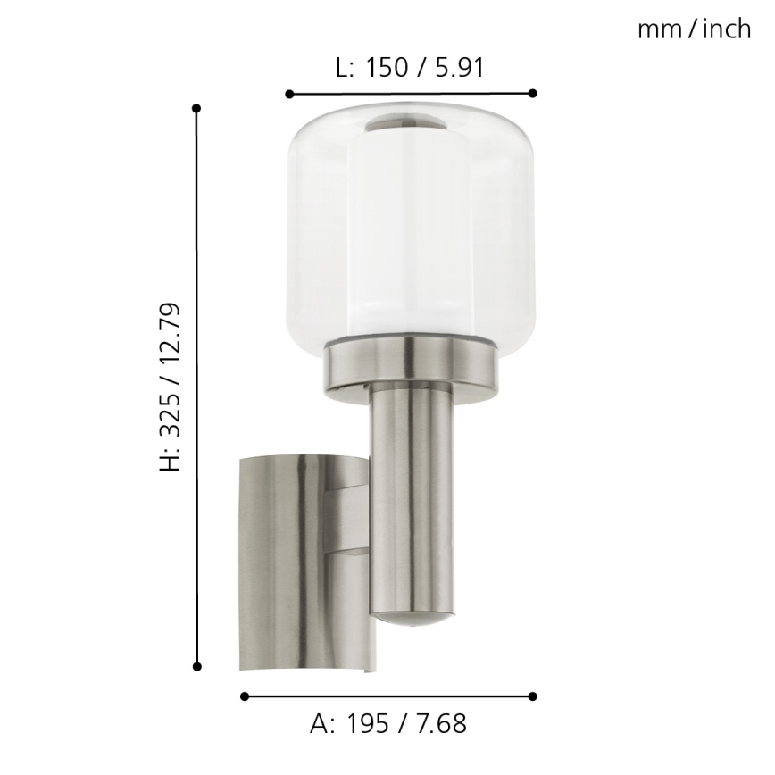 Eglo 95016 - Ulkoseinävalaisin POLIENTO 1xE27/40W IP44
