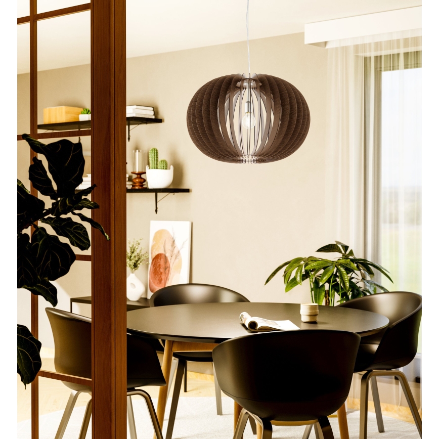 Eglo 95026 - STELLATO riippuvalaisin ripustuskaapelilla 1xE27/60W/230V halkaisija 70 cm ruskea