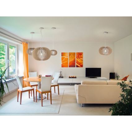 Eglo 95042 - Riippuvalaisin STELLATO kaapelilla 1xE27/60W/230V Ø 70 cm beige