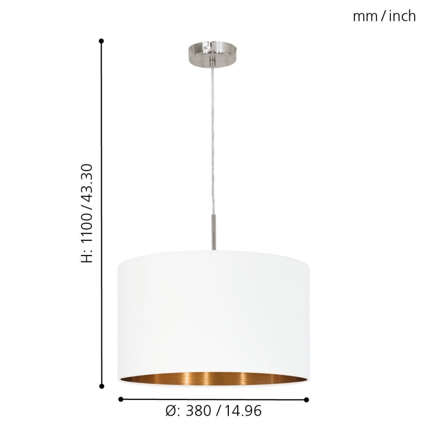 Eglo 95044 - Kattokruunu PASTERI 1xE27/60W/230V