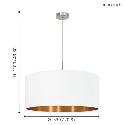 Eglo 95045 - Kattokruunu PASTERI 1xE27/60W/230V