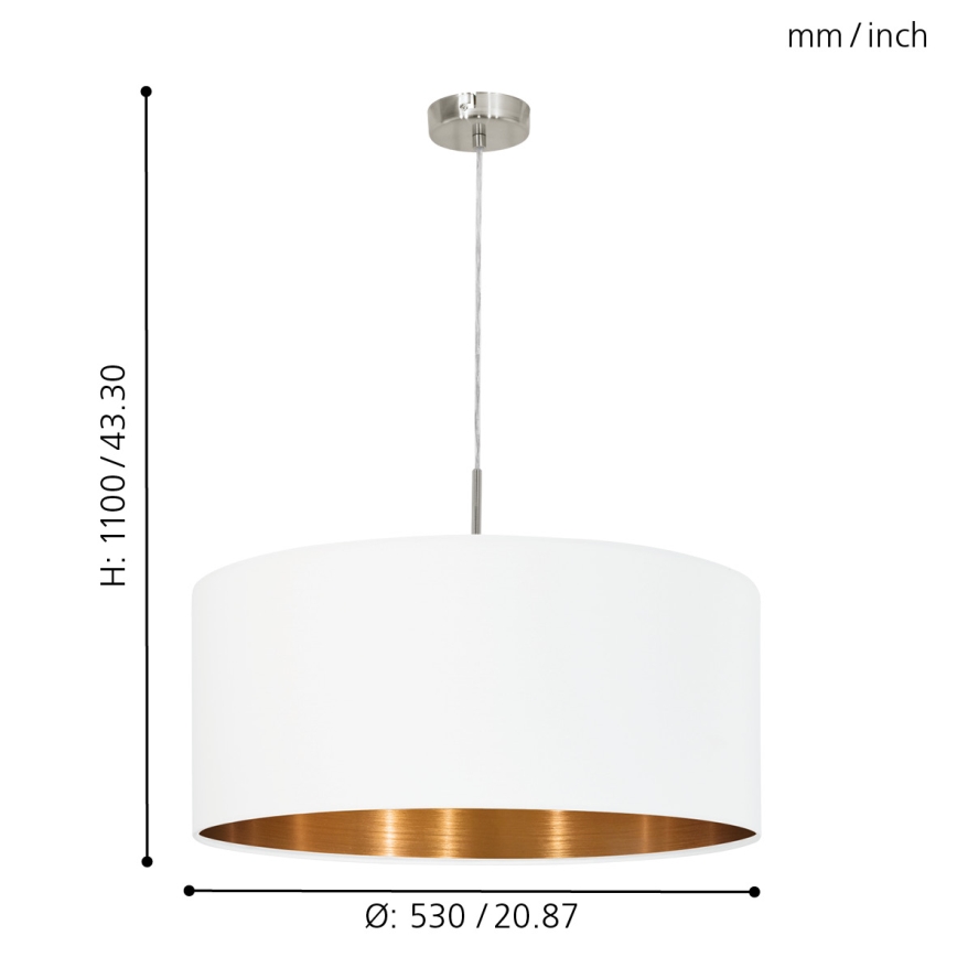 Eglo 95045 - Kattokruunu PASTERI 1xE27/60W/230V