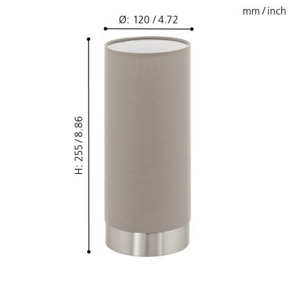 Eglo - Himmennettävä pöytävalaisin 1xE27/40W/230V taupe