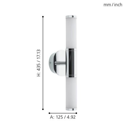 Eglo 95142 - LED-kylpyhuoneen valo PALMERA 1 2xLED/4,5W/230V IP44