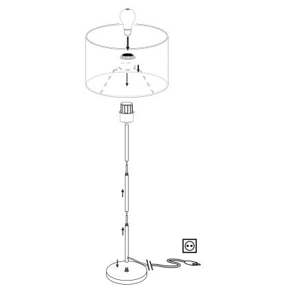 Eglo 95164 - Lattialamppu PASTERI 1xE27/60W/230V