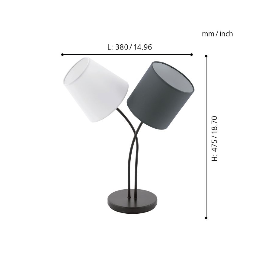 Eglo 95194 - Pöytävalaisin ALMEIDA 2xE14/40W/230V