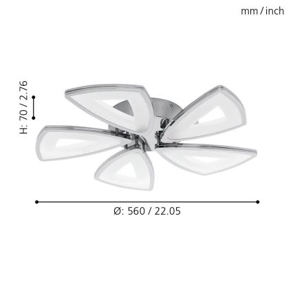 Eglo 95221 - LED-kattovalaisin AMONDE 5xLED/6W/230V