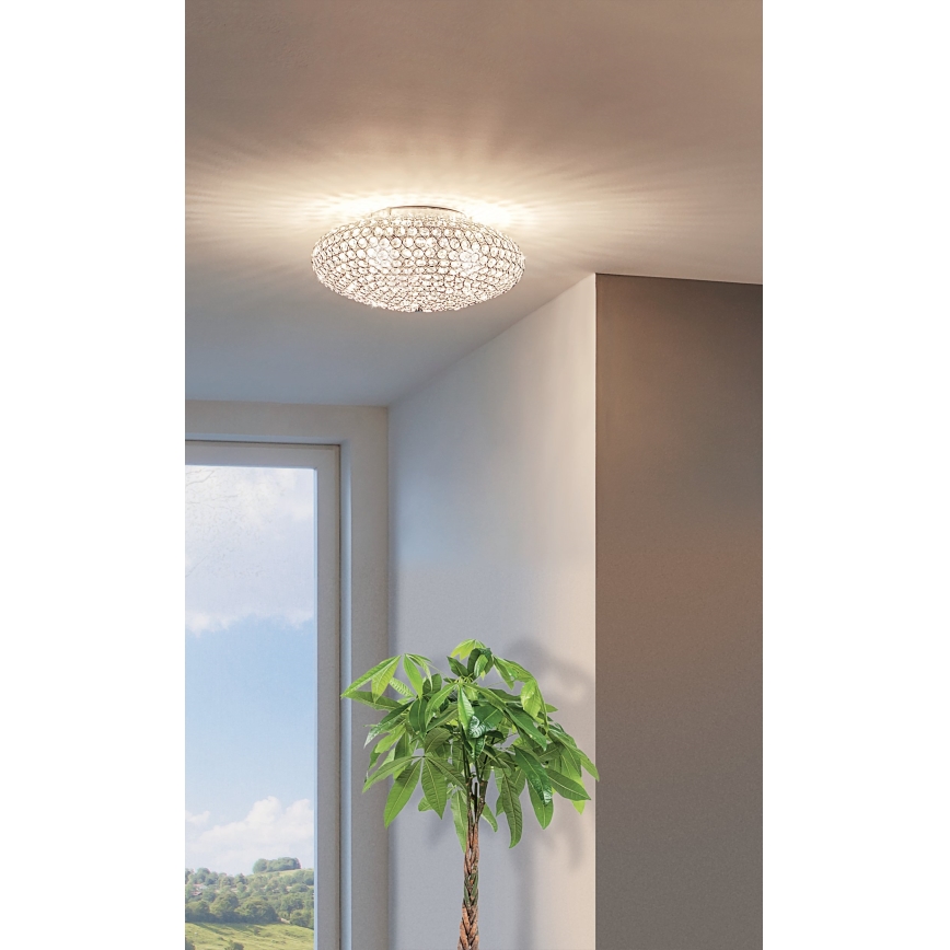 Eglo 95284 - Kristallikattovalaisin CLEMENTE 2xE27/60W/230V
