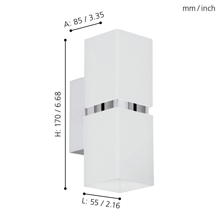 Eglo 95377 - LED-seinävalaisin PASSA 2xGU10-LED/4W/230V